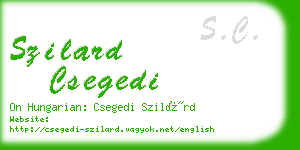 szilard csegedi business card